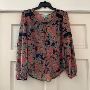 Sugarmint Floral Button Down Shirt Size S